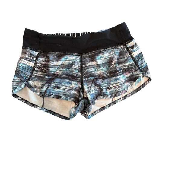 Ivivva By Lululemon Girls Athletic Shorts Size 10 Black/Blue Multicolor With Str - Picture 1 of 6